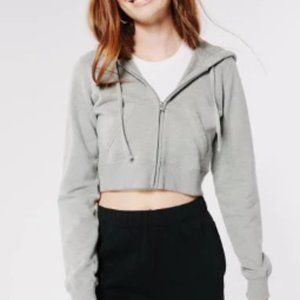 Hollister gray cropped hoodie